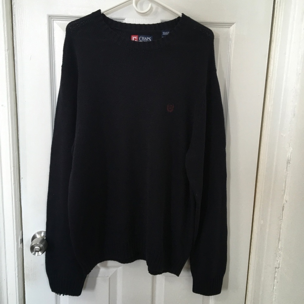 Chaps Long Sleeve Navy Blue Sweater Size XL